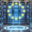 Cloud Server in Data Center mit Flagge der Europäischen Union