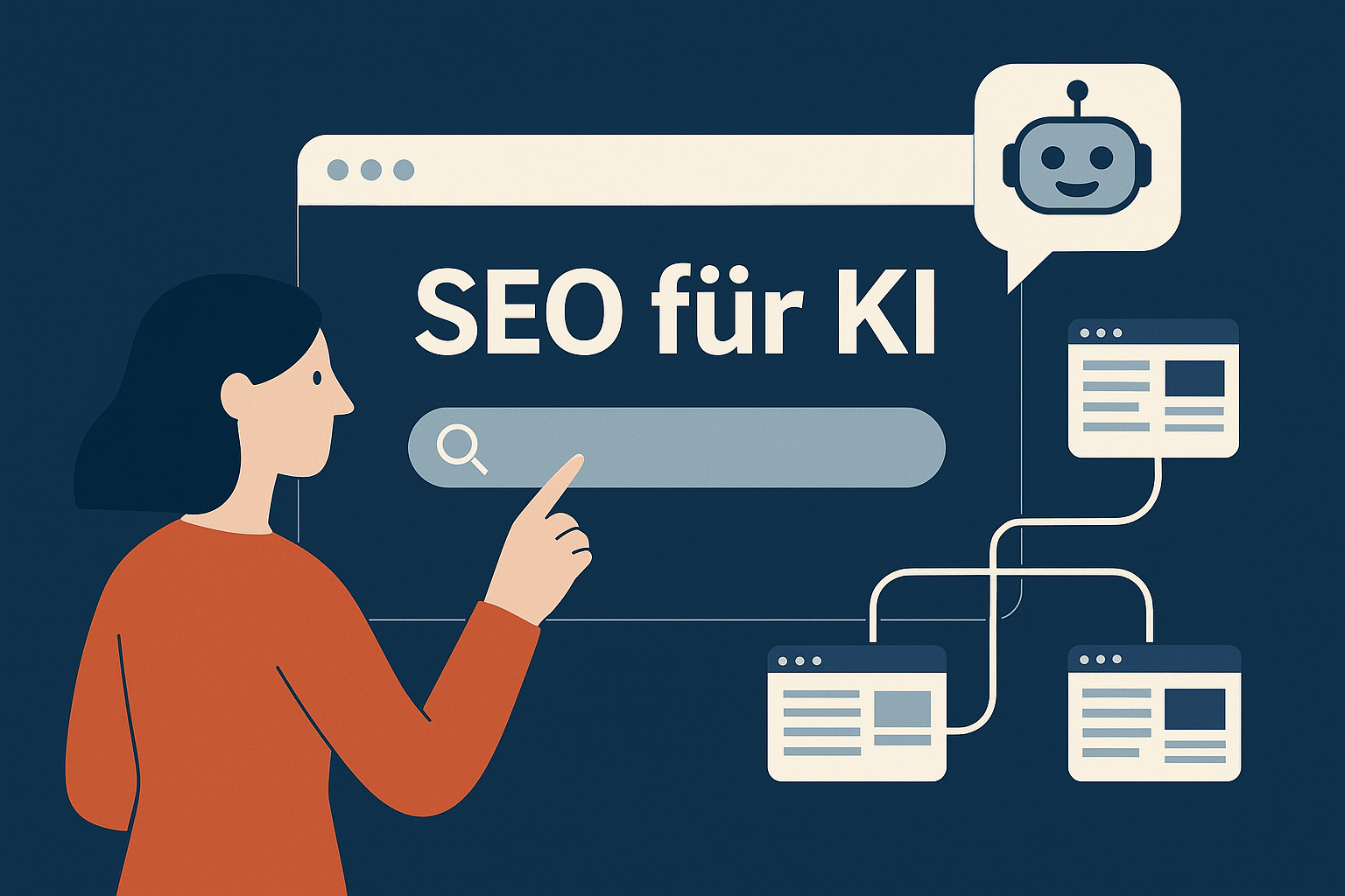 AI generiertes Bild zum Thema 'SEO für KI' oder AI-Model-Optimisation