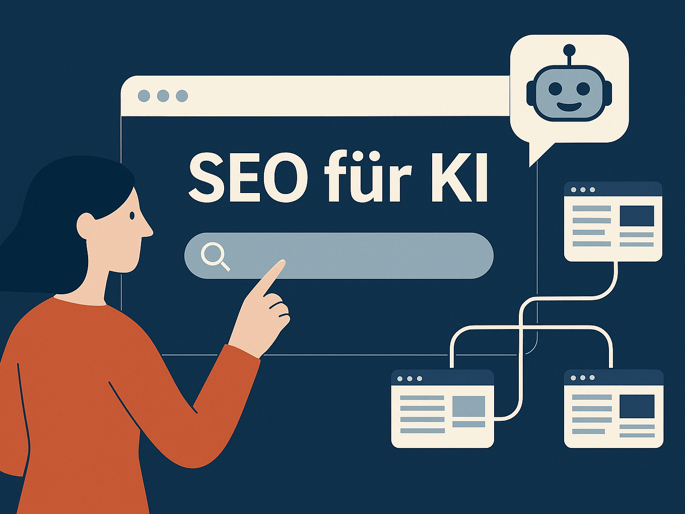 AI generiertes Bild zum Thema 'SEO für KI' oder AI-Model-Optimisation